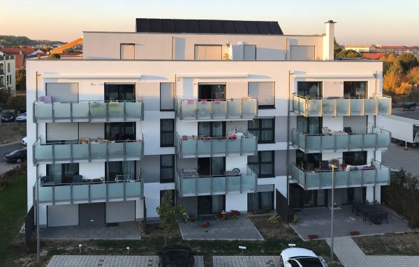 Integriertes Betreutes Wohnen in Ludwigshafen Melm - Rückansicht des barriererfreien Wohngebäudes